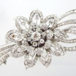 Platinum & Diamond Floral Spray Brooch Fur Clip, Sold For $3,750