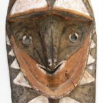 Polychrome Painted Carved Ironwood Mask, Possibly Oceanic. April 2011. Sold For $4,750.