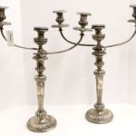 Pr George III English Silver Candelabra, 1790. Sold For $3,640