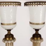 Pr. Tall Alabaster & Gilt Bronze Torchieres, Sold For $2,750