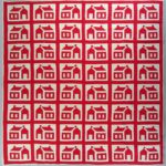 Red And White ‘Little Red Schoolhouse’ Quilt, American. Sold For $875.