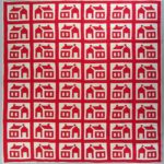 Red And White ‘Little Red Schoolhouse’ Quilt, American. Sold For $875.