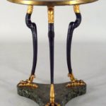 Regency Parcel Gilt Ebonized Marble-top Gueridon, English, 1810-1820. Sold For $17,400.