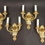 Set Of 4 Neoclassical Regency Style Gilt Metal Sconces. Sold For $3,770