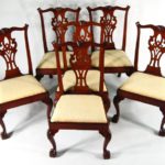 Set Of 6 American Chippendale Carved Mahogany Dining Chairs, NY, 1770-1790. Sold For $38,400.