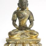 Sino Tibetan Bronze Figure Of Buddha, Hands Dhyana Mudra. Sold For $5,850