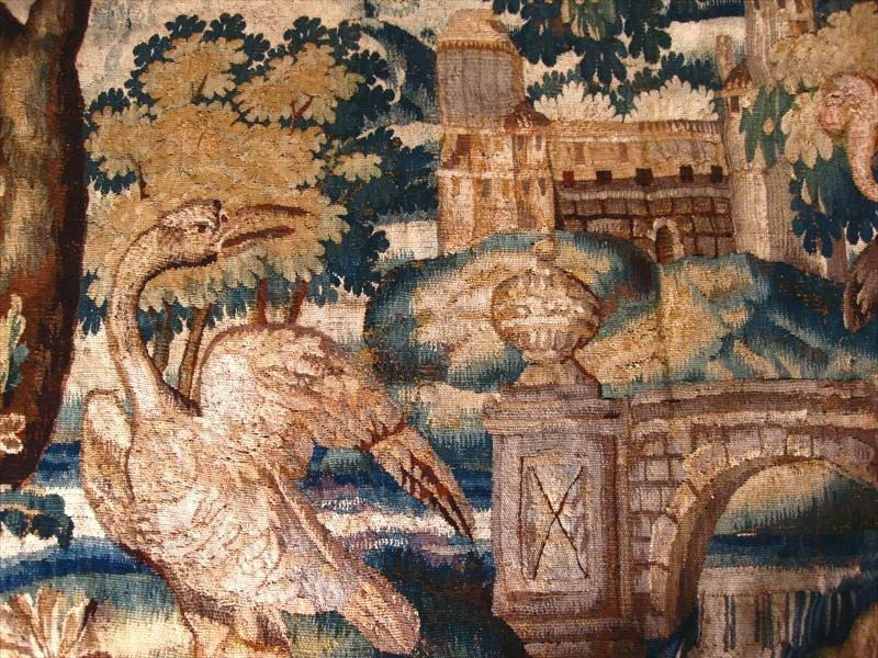 Verdure Tapestry Panel, Brussels, 17th-18th C. Sold For $5,000