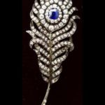 Victorian Diamond And Sapphire En-Tremblant Feather Pin, Late 19th C., In Mem. Sir Moses Montfiore Died 28th July 1885. Sold For $8,100