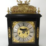 William & Mary-Queen Anne 4-Bell Striking & Repeating Mantel Clock, John Bushman, C. 1700. Sold For $12,000.