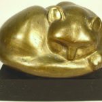 William Zorach, American, 1887-1966, ‘Sleeping Cat’, Bronze. Sold For $9,687. April 2005.