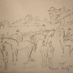 Raoul Dufy, French, 1877-1953, Figures At The Racetrack, Drawing. Estimate $3,000-5,000