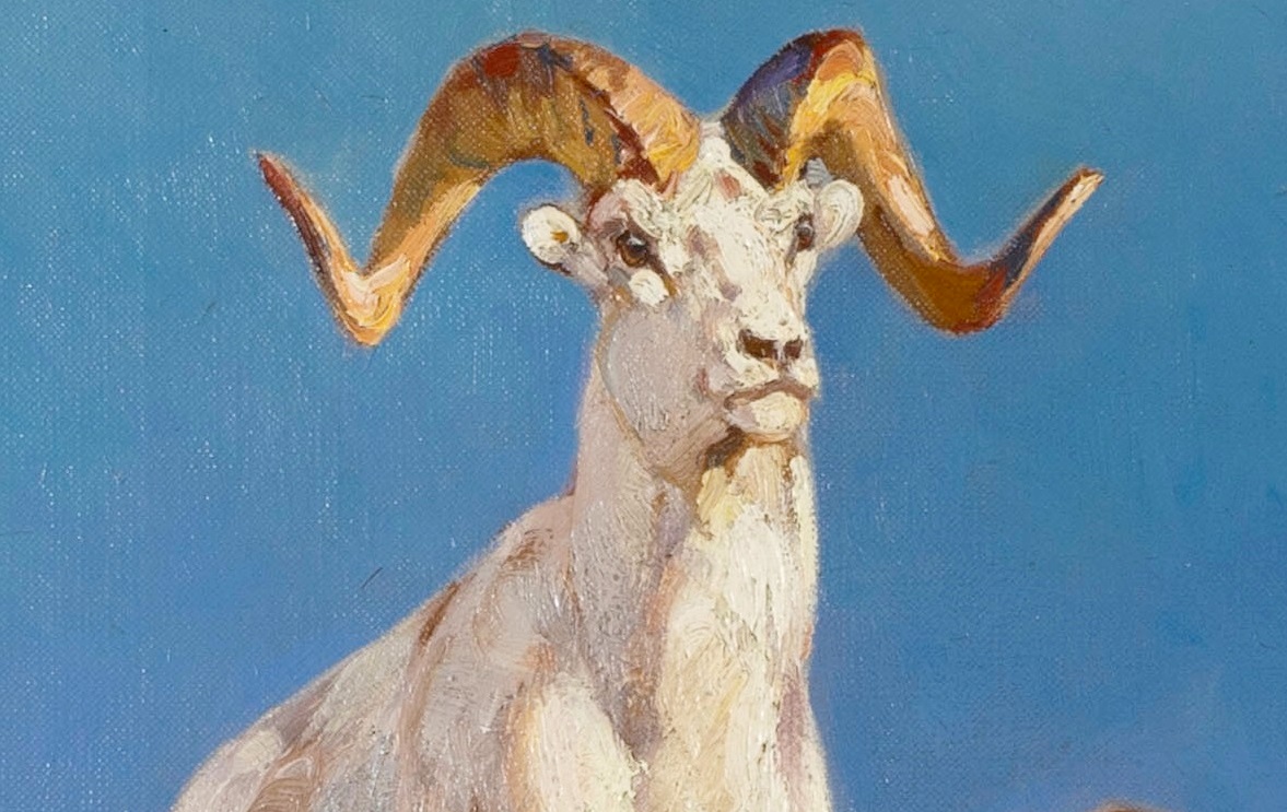 Carl Rungius, 1869 1959, Mountain Goats, Oil On Canvas, Est. 30 50,000.4