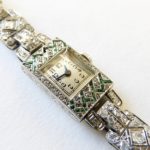 264. Lady’s Art Deco Diamond & Emerald Wristwatch